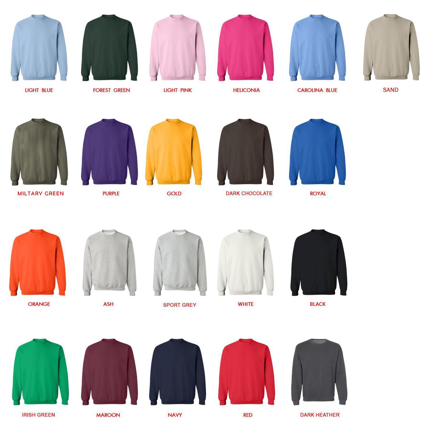 sweatshirt color chart - Bad Friends Shop