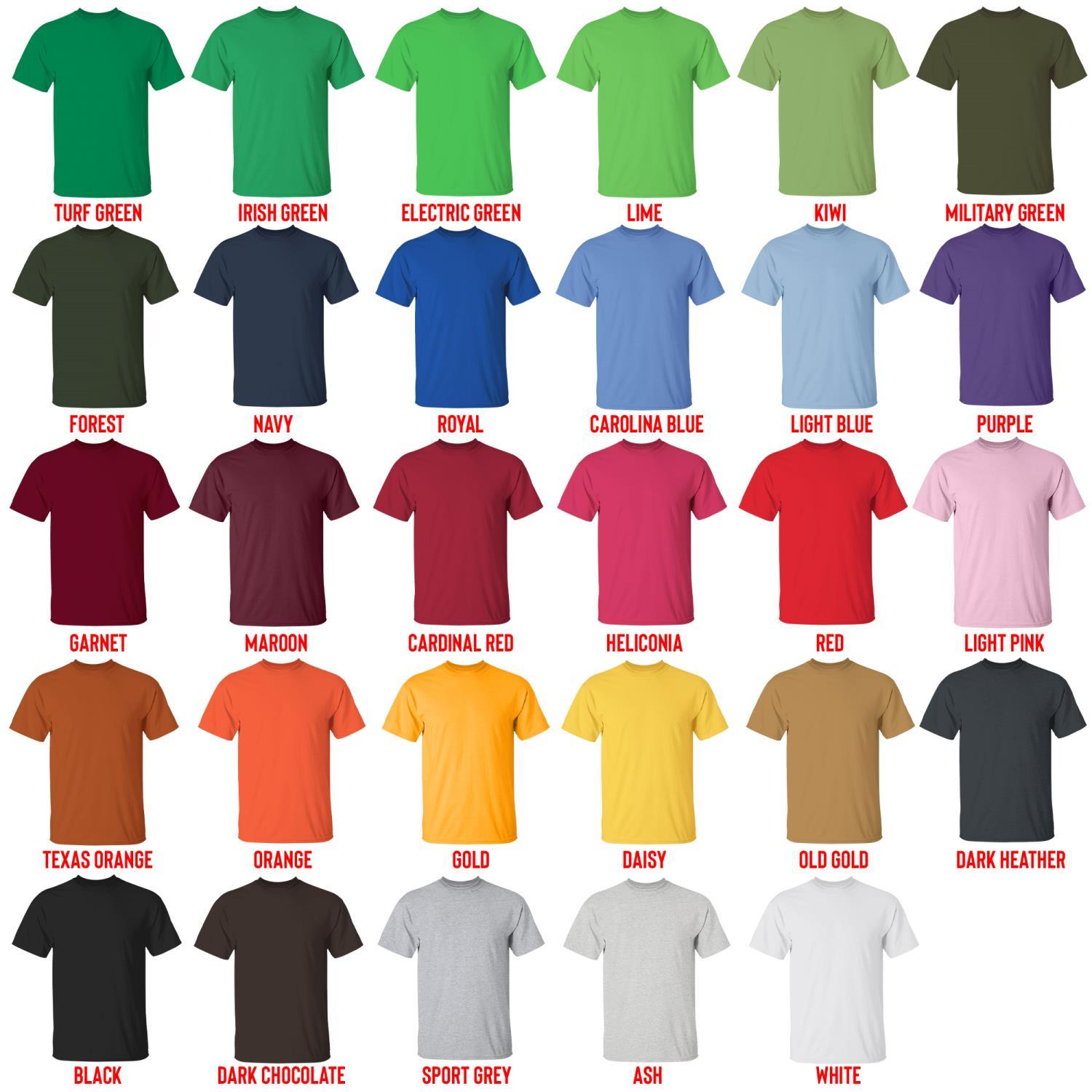 t shirt color chart - Bad Friends Shop