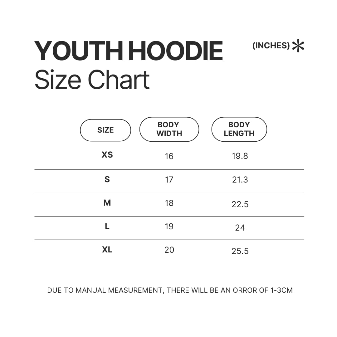 Youth Hoodie Size Chart - Bad Friends Shop