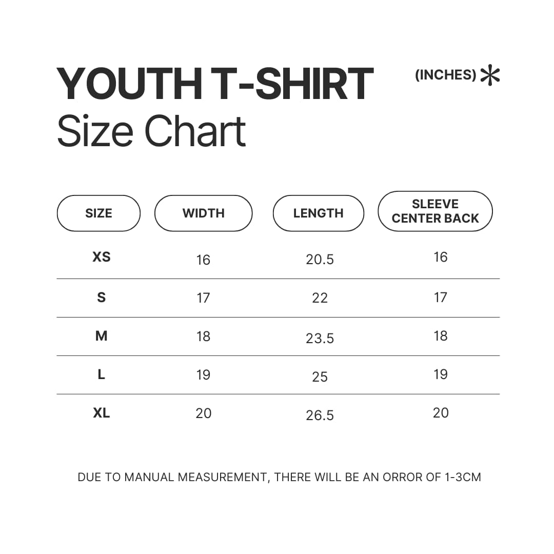 Youth T shirt Size Chart - Bad Friends Shop