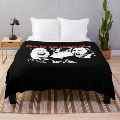 Bad Friends Black And White Throw Blanket