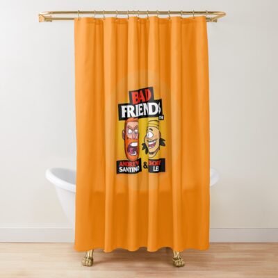 Bad Friends Funny Face Shower Curtain