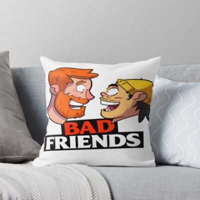 Bad Friends Podcast Bobby Lee Andrew Santino Throw Pillow