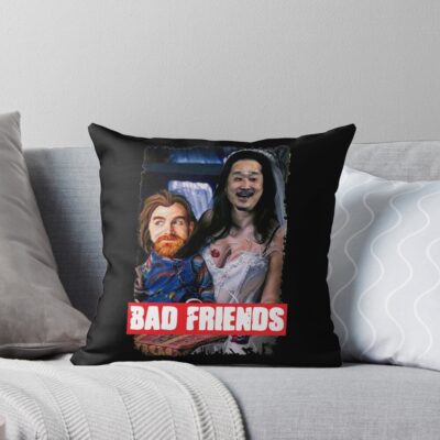 Bad Friends Andrew Santino & Bobby Lee Throw Pillow