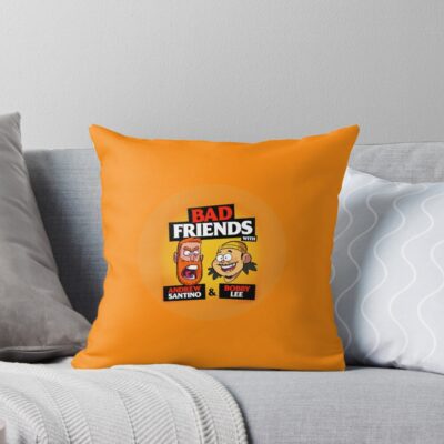 Bad Friends Funny Face Throw Pillow