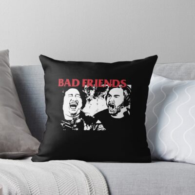 Bad Friends Black And White Throw Pillow